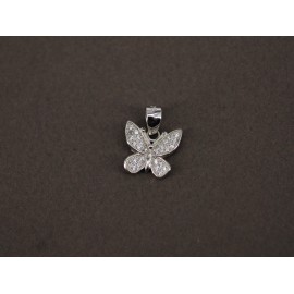 Dije de Plata con mariposa pave 15mm