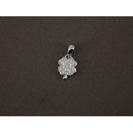 Dije de Plata trébol pave 10mm