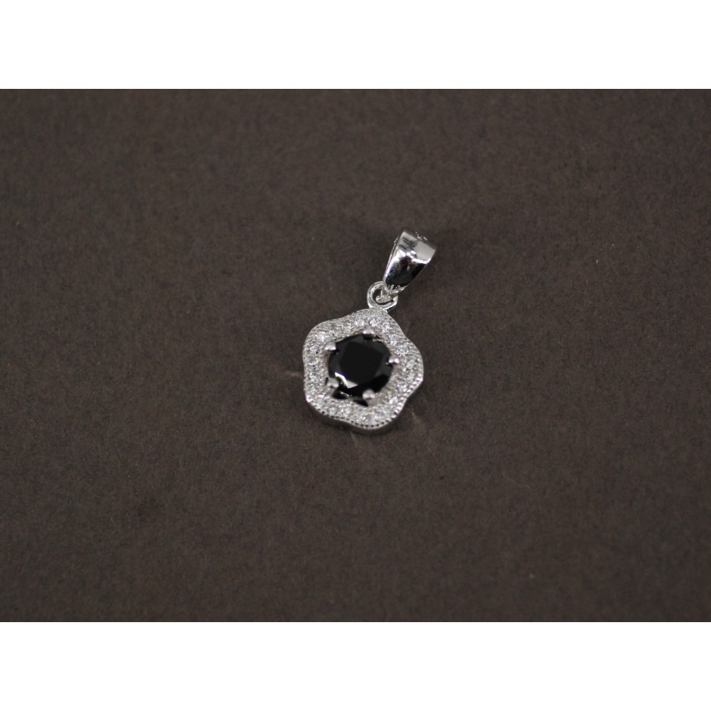 Dije de Plata flor pave con grifa 20mm