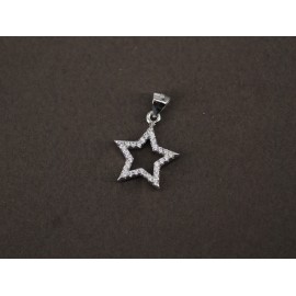 Dije de Plata estrella calada pave 20mm