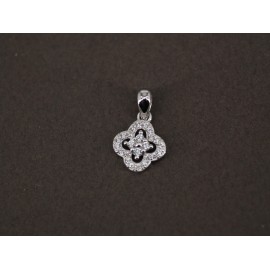 Dije de Plata trébol pave 17mm