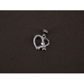 Dije de Plata corazón calado pavé 17mm