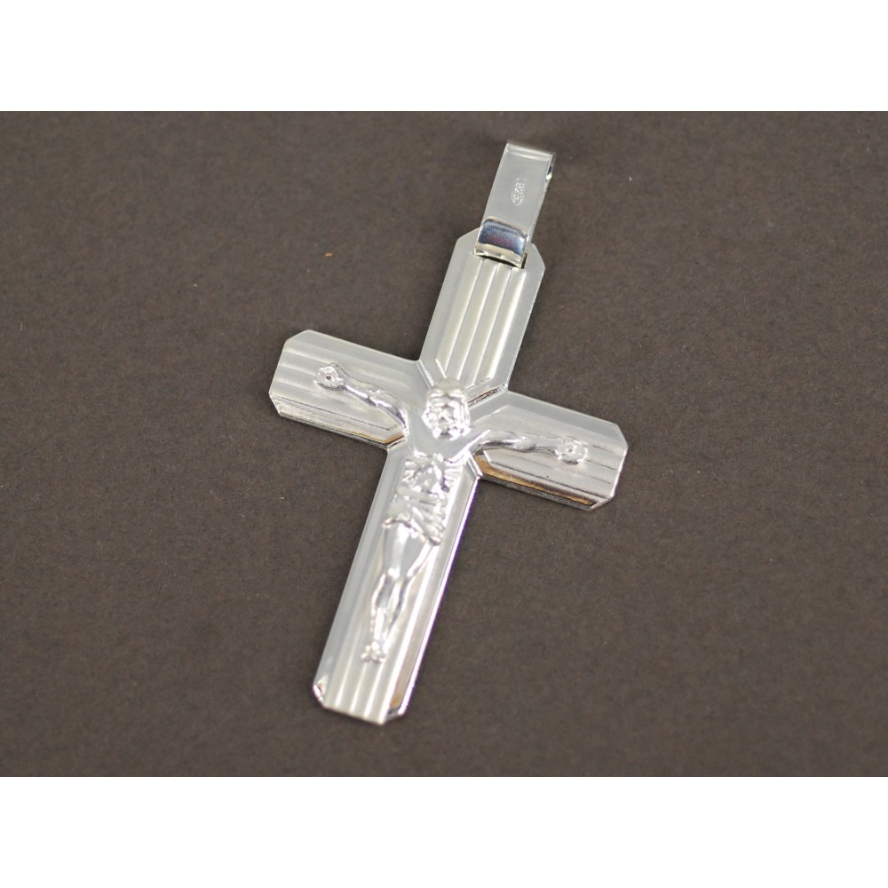 Dije de Plata cruz con Cristo 50mm
