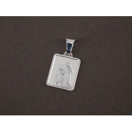 Dije de Plata medalla cuadrada con virgen 19mm