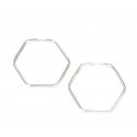 Aros de Plata argollas hexágono 2mm 24mm