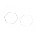 Aros de Plata argollas hexágono 2mm 46mm