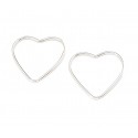 Aros de Plata argollas corazón 2mm 40mm