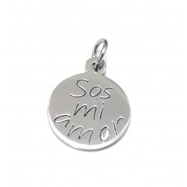 Dije de Acero medalla "sos mi amor" 20mm 