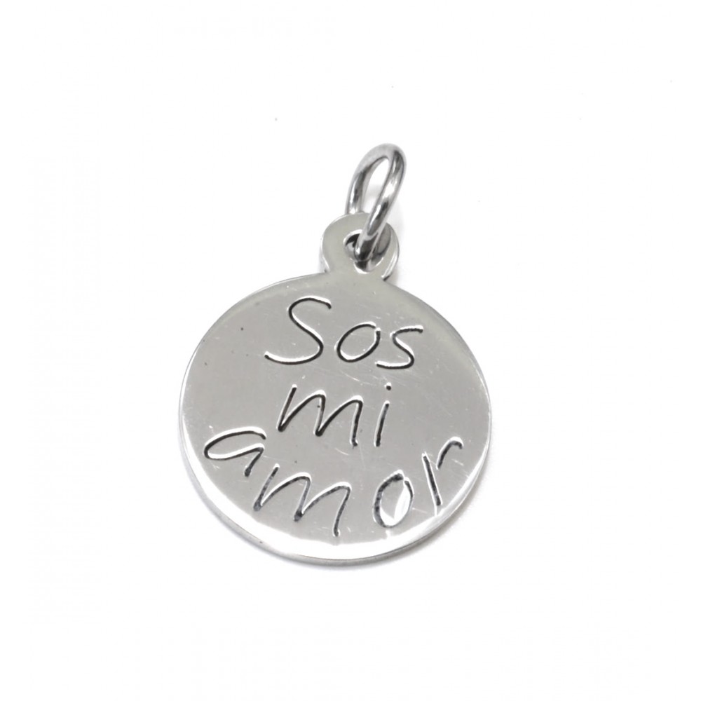 Dije de Acero medalla "sos mi amor" 20mm 