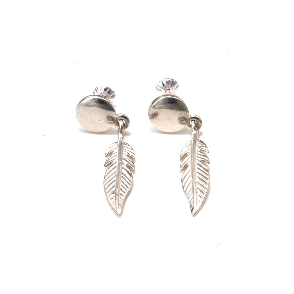 Aros colgantes círculo y pluma 36mm 
