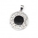 Dije de Plata de plata circulo calado con onix