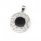 Dije circulo calado con boton onix