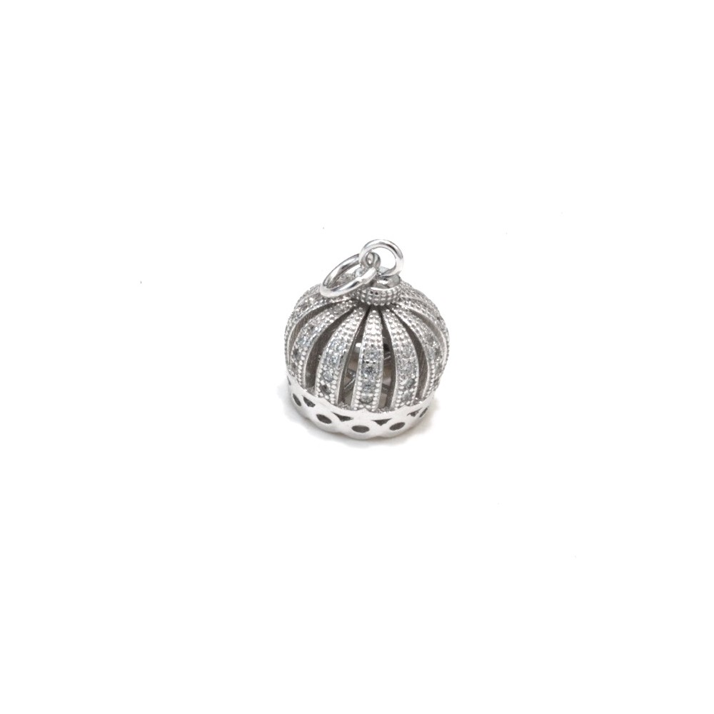 Dije de Plata corona calada pave 14mm