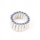 ANILLO Acero blanco barritas stras azul