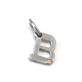 Dije de Acero inicial B con aplique 14mm