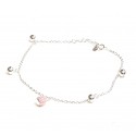 Pulsera con gota rosa y llamadores