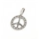 Dije de Plata símbolo de la paz con marquesita 25mm