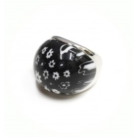 ANILLO cabullon murano negro