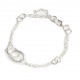 Pulsera doble espejito con argollas y ovalos esmerilados 21cm