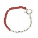 Pulsera media entramada con bolitas cristales rojo y marinero 18cm 