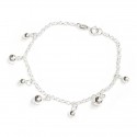 Pulsera de plata con bolitas 18cm