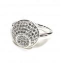 Anillo de plata circulo micropave