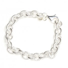 Pulsera de Plata con eslabones labrados 18cm