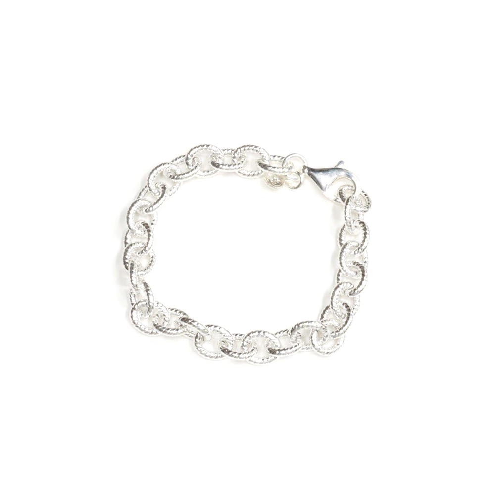 Pulsera de Plata con eslabones labrados 18cm