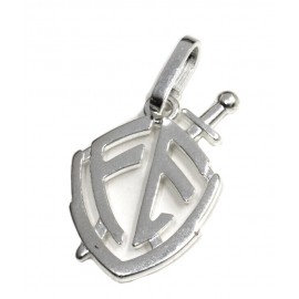 Dije de plata escudo FE calado