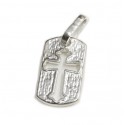 Dije de plata chapa con cruz calada