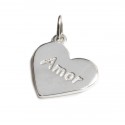 Dije de plata corazón amor