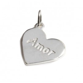 Dije de plata corazón amor