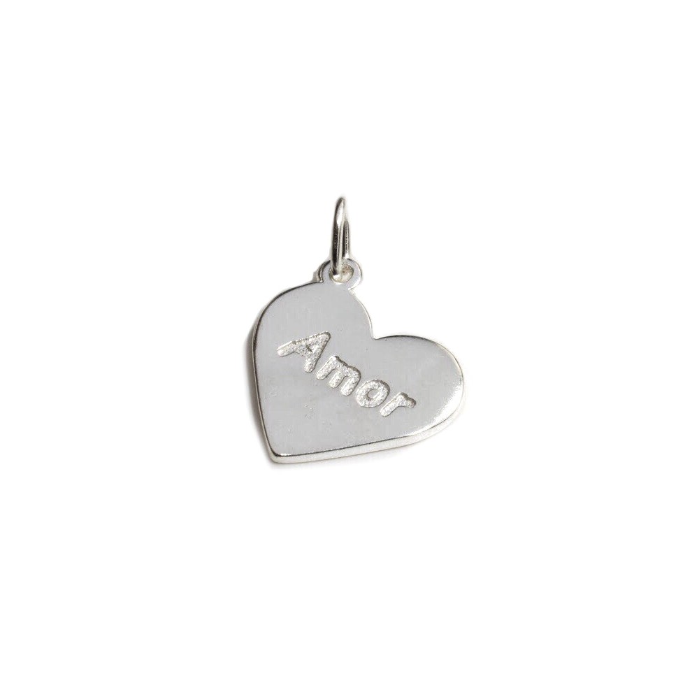 Dije de plata corazón amor