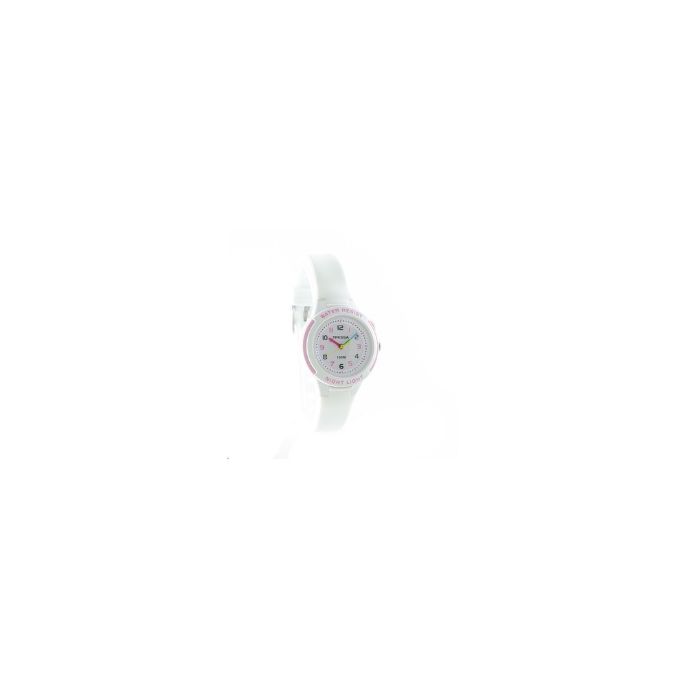 Reloj tressa sumergible blanco combinado 30mm