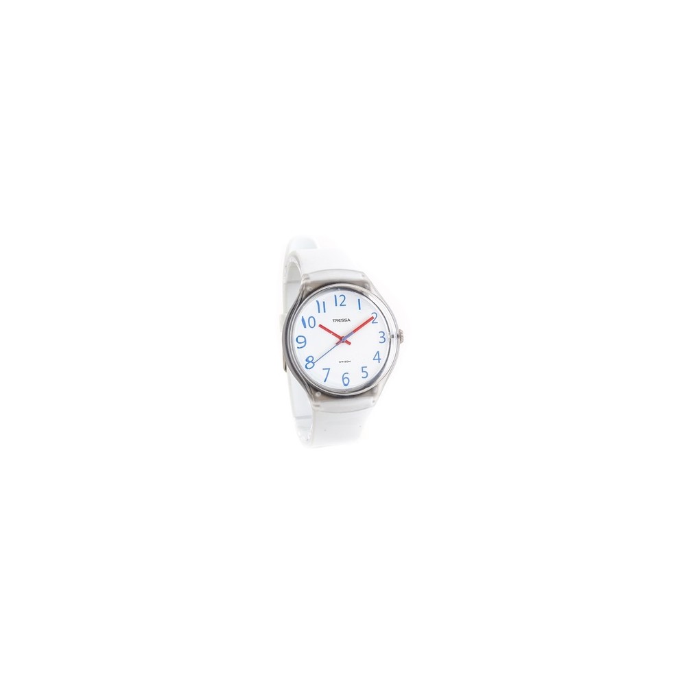 Reloj tressa sumergible blanco con azul 40mm