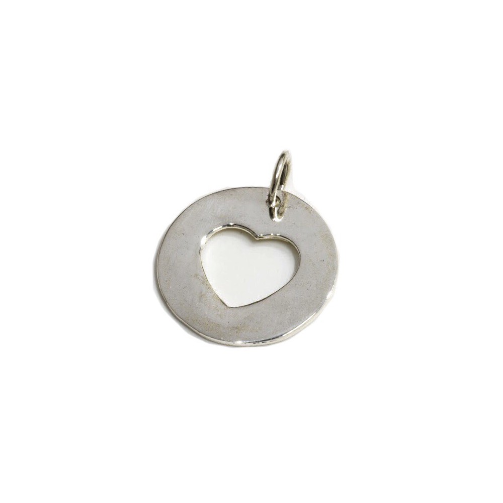 Dije de plata corazon calado 22mm 20mm