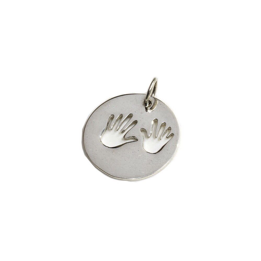 Dije de plata manos caladas 22mm 20mm
