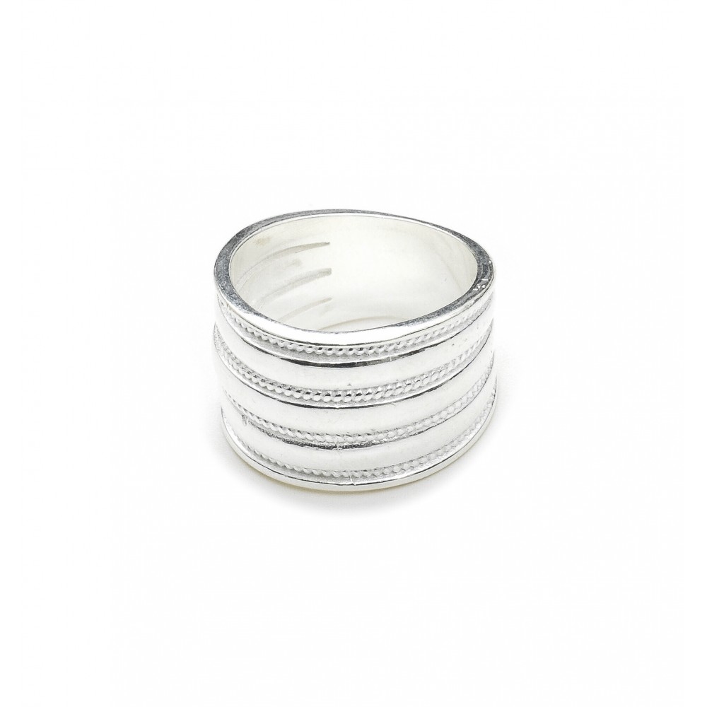 Anillo de Plata cinta 3 rayas lisas