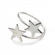 Anillo de plata estrellas cruzadas 
