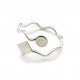 Anillo de plata ondulado circulo y rombo ajustable