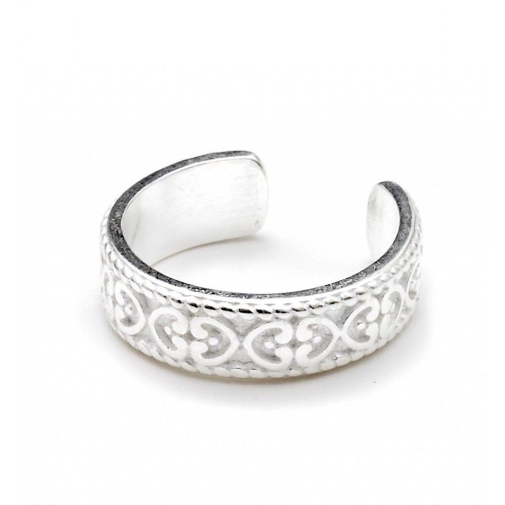 Anillo de Plata cinta labrado falange