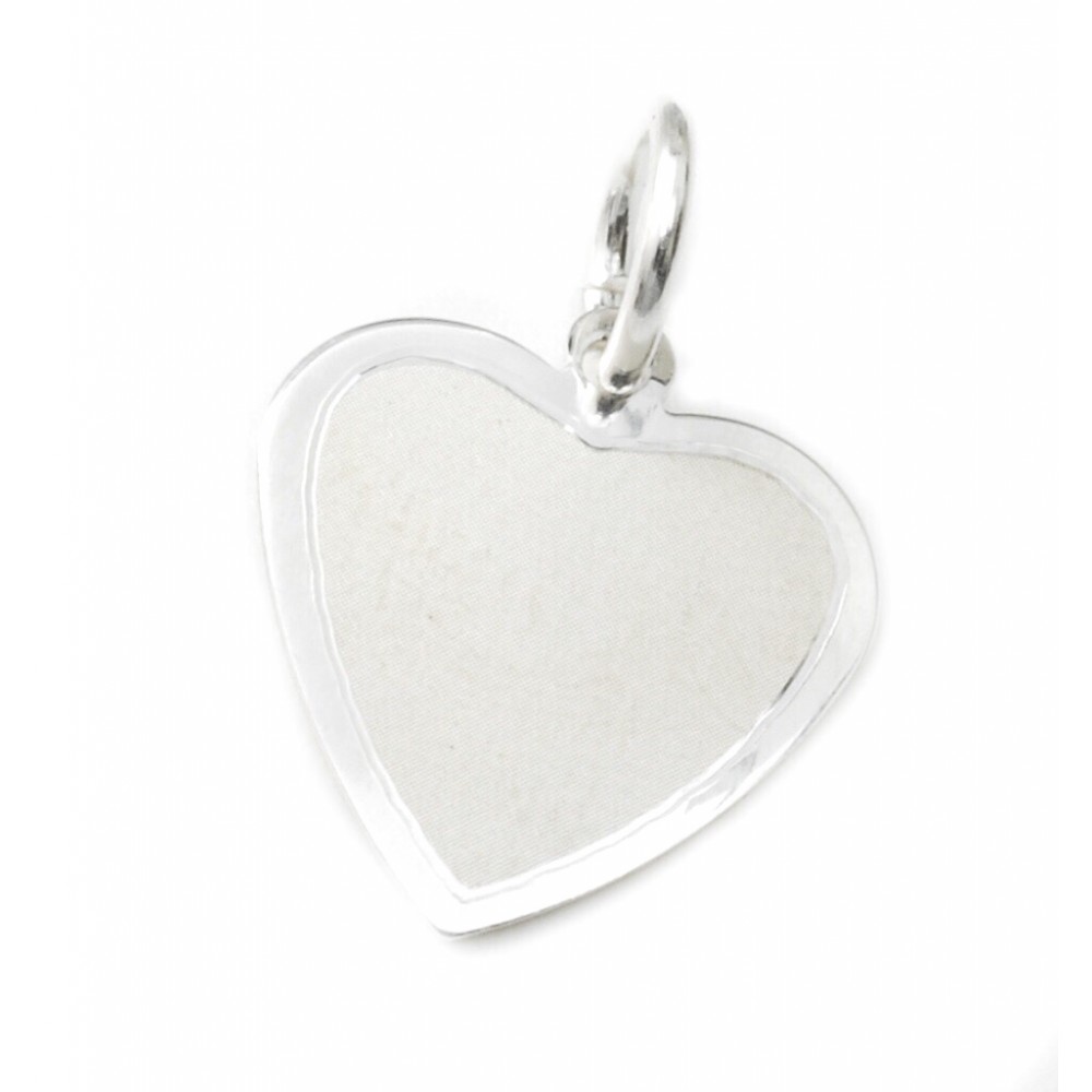 Dije de plata corazón fondo blanco 12mm