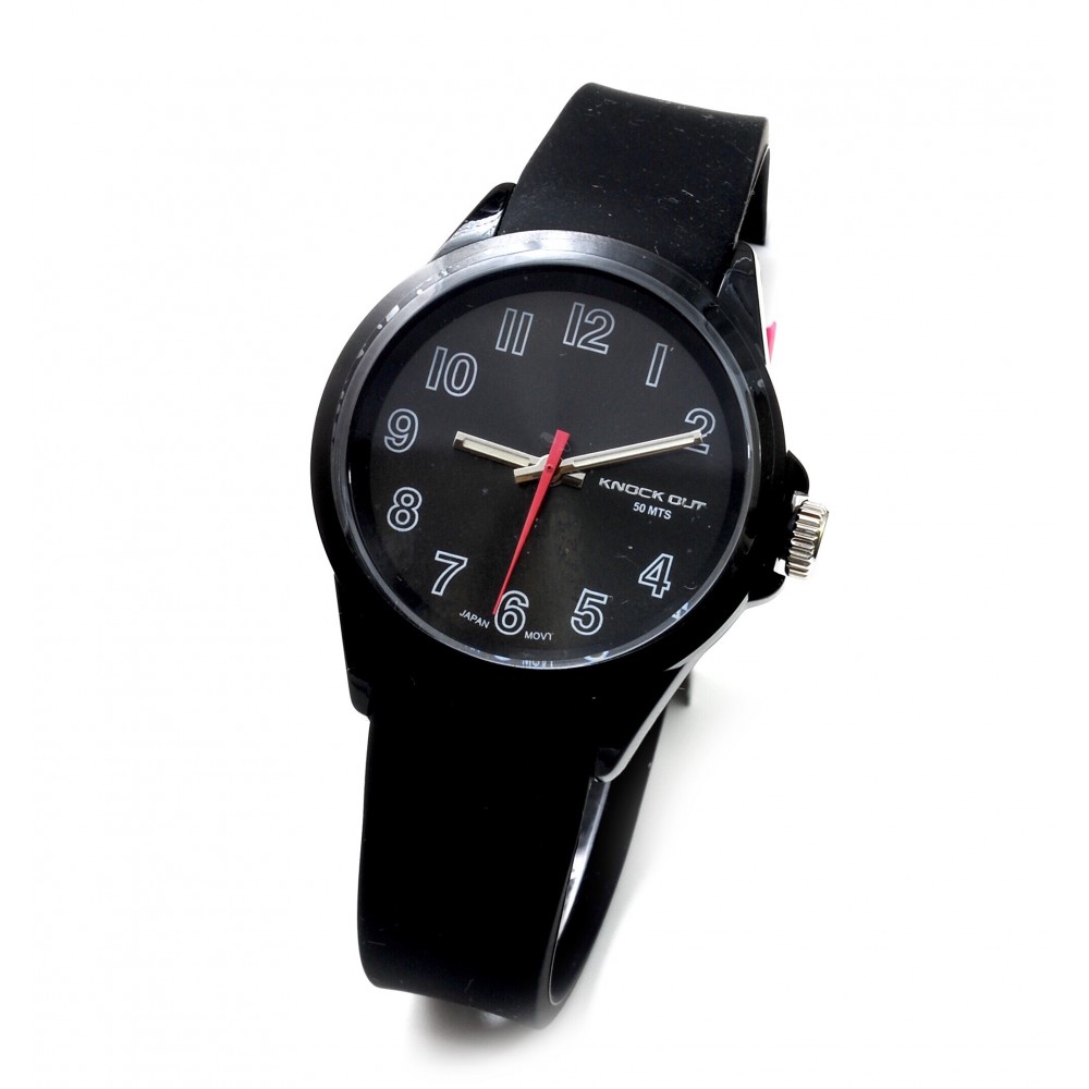 Reloj malla caucho negro 35mm