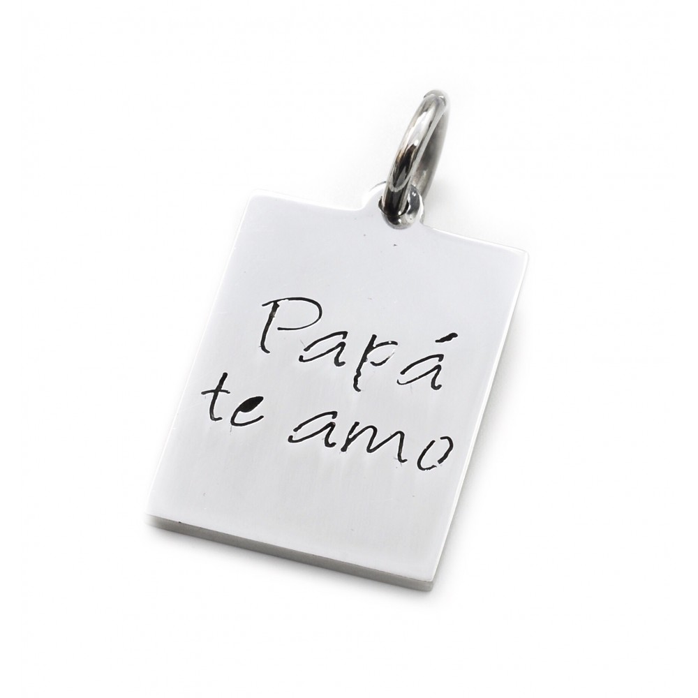 Dije de acero "papa te amo" 25mm 