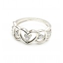 Anillo de plata corazones degrade cubic