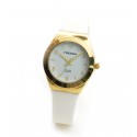 Reloj tressa sumergible blanco con dorado 34mm