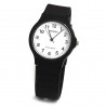 Reloj tressa caucho negro centro blanco 33mm