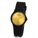 Reloj tressa caucho negro centro dorado 33mm