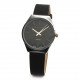 Reloj malla simil cuero negro fondo glitter negro 38mm