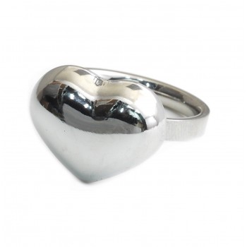 Anillo de Acero corazón inflado